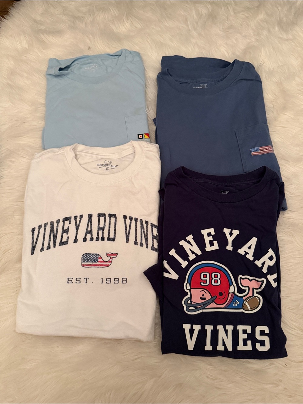 Vineyard Vines Kids Short Sleeve Tees - Navy, White, Light Blue, Blue